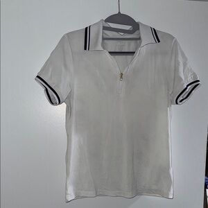 White Polo Shirt with navy Trim